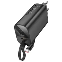 Power Bank Hoco J148 Handy 5000mAh PD20W QC3.0A Charger with 1xUSB-C Port and 1xUSB-C Cacle Black