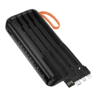 Power Bank Hoco J151A Spirit 20000mAh with 4 Output Cables, Flashlight and LED Display Black