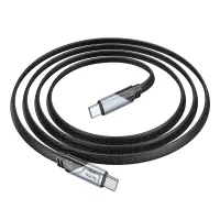 Data Cable Hoco U119 USB-C to USB-C 60W 3A Fast Charging Armor Style Braided Black 1.2m