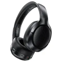 Wireless Foldable Headphones Hi-Fi Stereo Acefast H5 30db ANC AUX 500mAh v5.4 Black with HD Microphone Memory Foam Earcups and Storage Bag