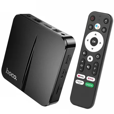 Hoco DQ09 Barco TV Box 4K UHD 60Fps with WiFi RJ45 4GB RAM+64GB ROM v5.0 Android 12 Not compatible with Cosmote TV and Netflix app