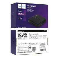 Hoco DQ09 Barco TV Box 4K UHD 60Fps with WiFi RJ45 4GB RAM+64GB ROM v5.0 Android 12 Not compatible with Cosmote TV and Netflix app