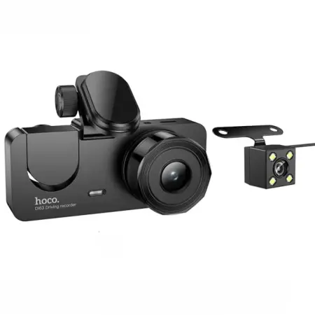 Windshield Cam Hoco. DI63 Universe 720p HD 150mAh Wifi Ultra Wide Angle Lens 145° 2" Display with 3 Cameras Simultaneous Recording