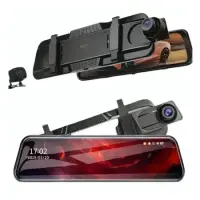 Rearview Mirror Mounted Cam Hoco. DI36 1080p Full HD Ultra Wide Angle Lens 145° 9.66" Touch Screen Display and 720p Rear View Camera
