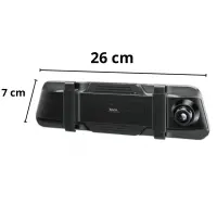 Rearview Mirror Mounted Cam Hoco. DI36 1080p Full HD Ultra Wide Angle Lens 145° 9.66" Touch Screen Display and 720p Rear View Camera