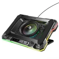 Laptop Cooler Hoco. DH20 RGB Black with 2200Rpm Fan and Phone Stand for Laptop up to 19"
