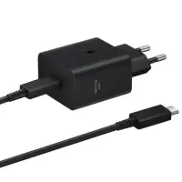 Samsung Super Fast Charging Travel Charger T4511XBE 45W USB-C and USB-C to USB-C Cable Black 1.8m