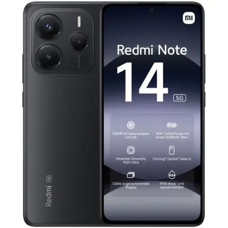Xiaomi Redmi Note 14 5G Dual Sim 6.67" 8GB/256GB NFC IP64 Midnight Black