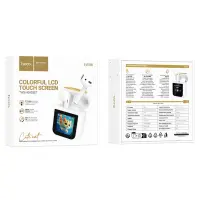 Wireless Hands Free Hoco EW86 Cat v5.4 300mAh 3.5h Talk Time, Find my Earphone and Smart Touch Screen White