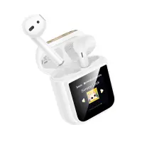 Wireless Hands Free Hoco EW86 Cat v5.4 300mAh 3.5h Talk Time, Find my Earphone and Smart Touch Screen White