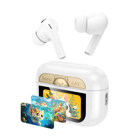 Wireless Hands Free Hoco EW88 Rampino ANC v5.4 280mAh 4h Talk Time and Multi-function Smart Touch Screen White