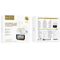 Wireless Hands Free Hoco EW88 Rampino ANC v5.4 280mAh 4h Talk Time and Multi-function Smart Touch Screen White