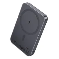 Power Bank Hoco J160 5000mAh with Wireless Charging 5W and USB-C Port 5V/2A and LED Battery Indicator Grey