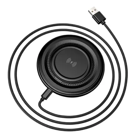 Wireless Charger Borofone BQ40 Crown Magnetic Magsafe 15W with USB-A Cable Black