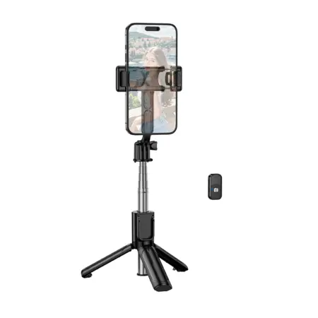 Selfie Stick Borofone BY14 Graceful Mini for Devices 4.5"-7.0" with Remote Control 120mAh Bluetooth v5.2 Black