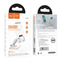 Hoco Phone Desk Aluminum Stand PH50 Ivey 360° Compatible with Devices 4.5"-7" and Extendable Arm White