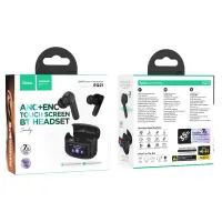 Wireless Hands Free Hoco EQ21 Sandy 400mAh v5.4 with ANC ENC TWS 7h Talk Time and Touch Screen Midnight Black
