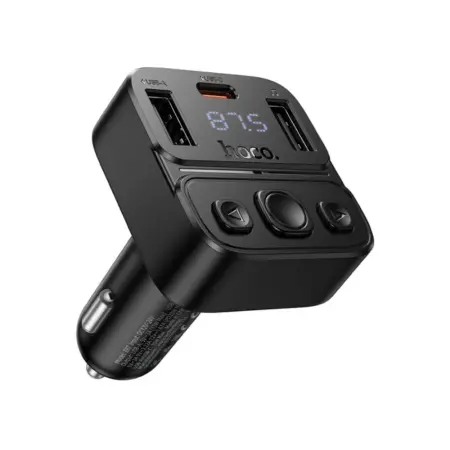 Bluetooth FM Transmitter Hoco E87 Delta 35W with 2xUSB-A and 1xUSB-C PD20W BT5.4 Supports USB Music Playback and Calls