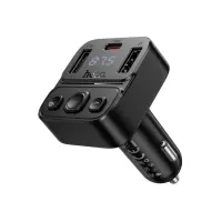Bluetooth FM Transmitter Hoco E87 Delta 35W with 2xUSB-A and 1xUSB-C PD20W BT5.4 Supports USB Music Playback and Calls