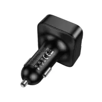 Bluetooth FM Transmitter Hoco E87 Delta 35W with 2xUSB-A and 1xUSB-C PD20W BT5.4 Supports USB Music Playback and Calls