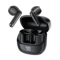 Wireless Earphones Hands Free Acefast W2 TWS v5.4 400mAh 8hr Working Time ANC with 4-Mic ENC Technology IPX4 and LED Digital Display Black