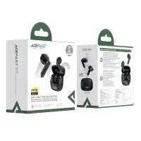 Wireless Earphones Hands Free Acefast W2 TWS v5.4 400mAh 8hr Working Time ANC with 4-Mic ENC Technology IPX4 and LED Digital Display Black