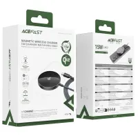 Wireless Charger Acefast E24 15W MagSafe Compatible and Qi2 Compliant Black