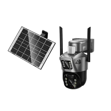 Smart 4G Camera Hoco. DI76 Feather Solar Powered FullHD IP65 355° Dual Camera Full HD Colour Night Vision Two-Way Voice Intercom Motion Detection Work only with Nova SIM