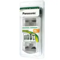 Battery Charger Panasonic BQ-CC15 Universal 4 Slots and Full Charge Detection Fast 6hr Charge Compatible with AA/AAA/C/D/9V Batteries.