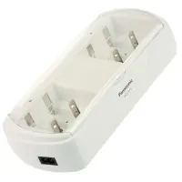 Battery Charger Panasonic BQ-CC15 Universal 4 Slots and Full Charge Detection Fast 6hr Charge Compatible with AA/AAA/C/D/9V Batteries.