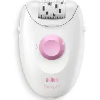 Body Epilator BRAUN SE1-010 Silk Epil 1 with 20-tweezer System and SoftLift Tips Suitable for Sensitive Areas
