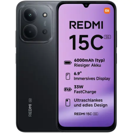 Xiaomi Redmi 15C 5G Dual Sim 6.9" 4GB/128GB NFC IP64 Midnight Black