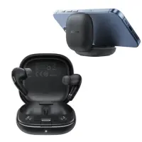 Wireless Hands Free Acefast W4 v5.4 350mAh TWS ENC AI-Noise Reduction IPX4 with Ultra-thin Charging Case/Phone Stand Black