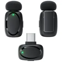 Lavalier Microphones Acefast R2 HD Noise Reduction 15m Range and 20hr Battery with USB-C Transmitter and Charging Case Black