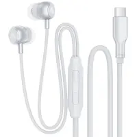 Hands Free Silicon Acefast L8 Earphones Stereo USB-C Grey 1.2m with HD Mic Compatible with All USB-C Devices