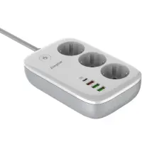 Desktop Charger Energizer EPB2500W02EU 2500W 10A Max with 3xSuko Sockets+USB-C+3xUSB-A Switch and WiFi Control 2m White
