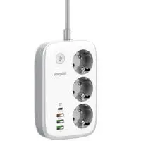 Desktop Charger Energizer EPB2500W02EU 2500W 10A Max with 3xSuko Sockets+USB-C+3xUSB-A Switch and WiFi Control 2m White