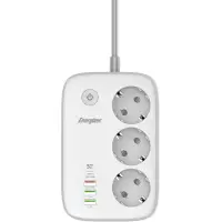Desktop Charger Energizer EPB2500W02EU 2500W 10A Max with 3xSuko Sockets+USB-C+3xUSB-A Switch and WiFi Control 2m White