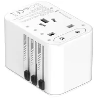 International Adapter Charger Energizer ETC450 US/AU UK EU with 1xUSB-A 30W 2xUSB-C 45W/12W GaN White