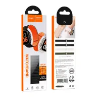 Watchband Hoco WA39 Flex Series 38/40/41/42mm Silicon Strap For Apple Watch series 1/2/3/4/5/6/7/8/9/SE/SE2 Black with Orange