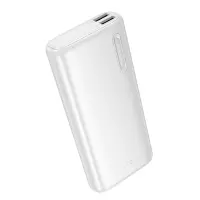 Power Bank Hoco J158A Runner 10000mAh Fast Charge 5V/2A Slim with 2xUSB-A 1xUSB-C 1xMicro USB and LED Battery Indicator White