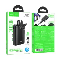 Power Bank Hoco J162A 20000mAh PD20W+22.5W QC Input USB-C and Output USB Integrated Cables USB-C+Lighting and LED Display Black
