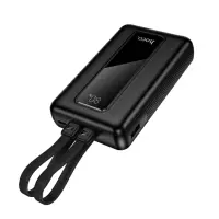 Power Bank Hoco J162A 20000mAh PD20W+22.5W QC Input USB-C and Output USB Integrated Cables USB-C+Lighting and LED Display Black