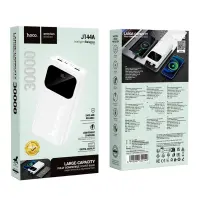 Power Bank Hoco J144A 30000mAh 1xUSB-C 1xMicro USB 2xUSB-A 5V/2A and LED Screen for Battery Level White