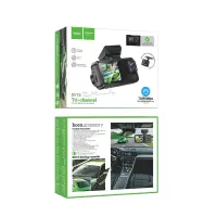 Windshield Cam Hoco DV15 720p HD 150mAh Wifi Ultra Wide Lens 140° 2" Display with Rear Camera 480p Supports MicroSD Card up to 128GB Black