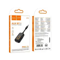 Bluetooth Audio Transmitter and Receiver Hoco E151 Graceful v5.4 150mAh with AUX 3.5mm Connector and Microphone Black