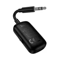 Bluetooth Audio Transmitter and Receiver Hoco E151 Graceful v5.4 150mAh with AUX 3.5mm Connector and Microphone Black