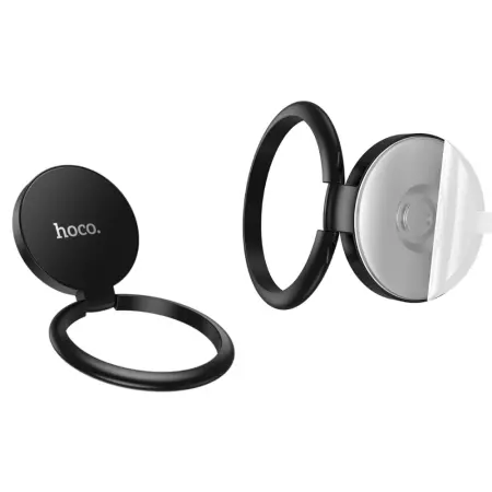 Mobile Phone Metallic Ring Holder Hoco. DCA64 with 360° Rotation Black