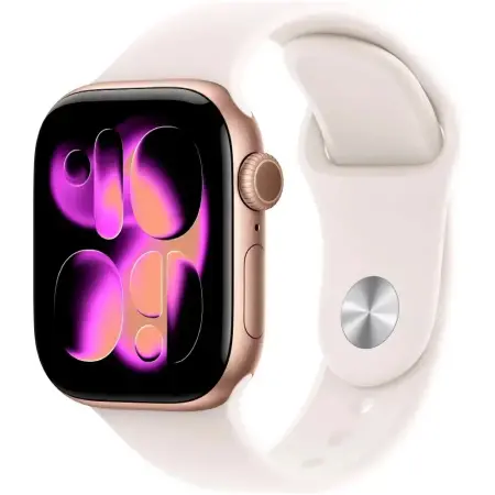 Apple Watch Series 11 5G (2025) Aluminum 46mm GPS eSIM NFC IP6X Aluminum Case Gold with Light Blush Sport Band