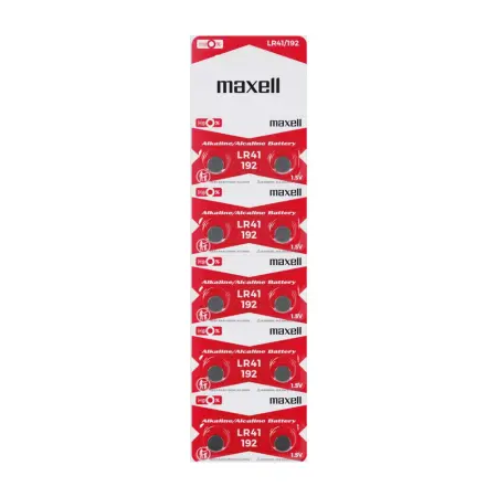 Buttoncell Maxell LR41 AG3 1.5V Pcs. 10 with Perferated Packaging